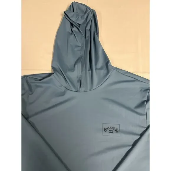Billabong Arch Mesh L/S Hoodie UVSURF UPF 50+ Loose Fit Men’s Medium Blue NEW - Picture 4 of 10